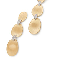 Marco Bicego 18K Yellow Gold Lunaria Triple Drop Pave Diamond Earrings