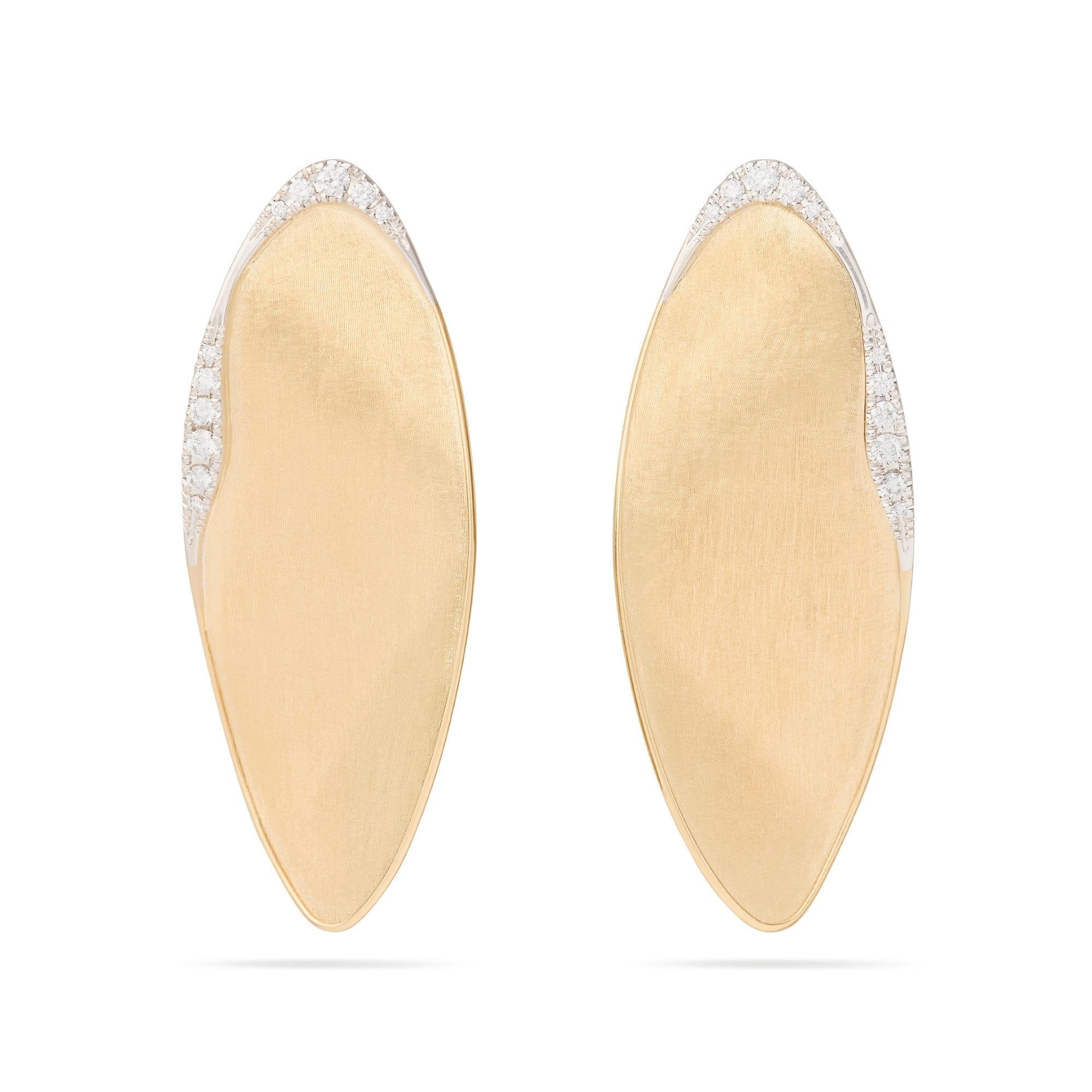 Marco Bicego 18K Yellow Gold Lunaria Twist Large Diamond Stud Earrings
