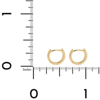 Three Stories 14K Yellow Gold Tiny Oval Pave Diamond Hoops