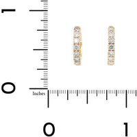 Three Stories 14K Yellow Gold Medium Diamond Huggie Hoops