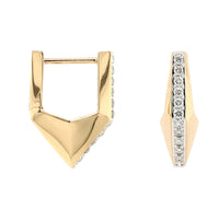 Three Stories 14K Yellow Gold Geometric Diamond V Shaped Hoops DFE6878