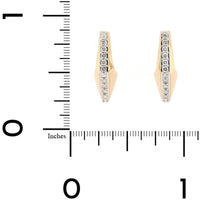 Three Stories 14K Yellow Gold Geometric Diamond V Shaped Hoops DFE6878