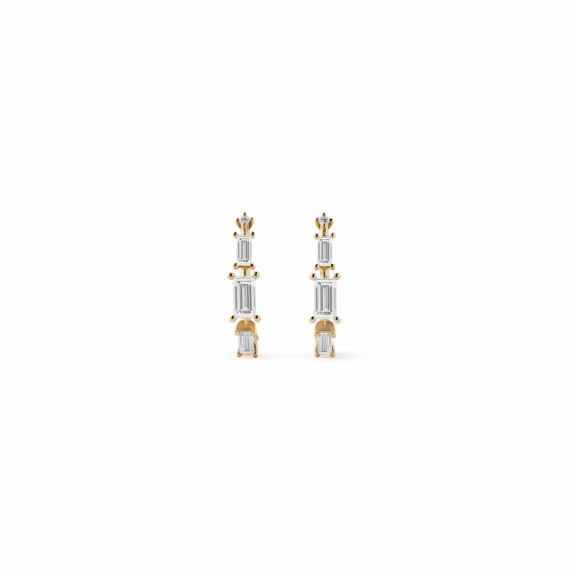 Fernando Jorge 18K Yellow Gold Baguette Diamond Ascent Lobe Earrings