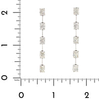 18K White Gold Radiant Cut Diamond Dangle Earrings