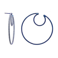 Blue Titanium Diamond Hoops