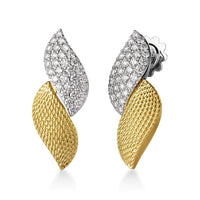 Roberto Coin 18K Yellow and White Gold San Marco Diamond Stud Earrings