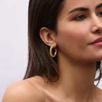 Emily P. Wheeler 18K Yellow Gold Tri Tubogas Diamond Hoop Earrings