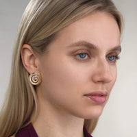 Emily P. Wheeler 18K Yellow Gold Spiral Diamond Stud Earrings