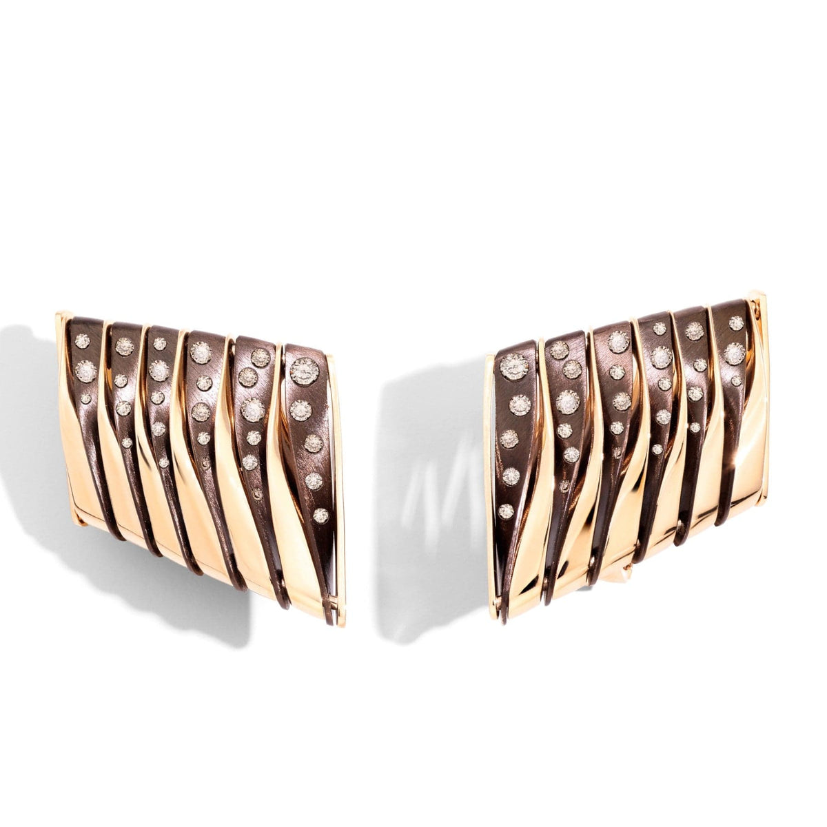 Vhernier 18K Rose Gold Coucher Du Soleil Diamond Earrings
