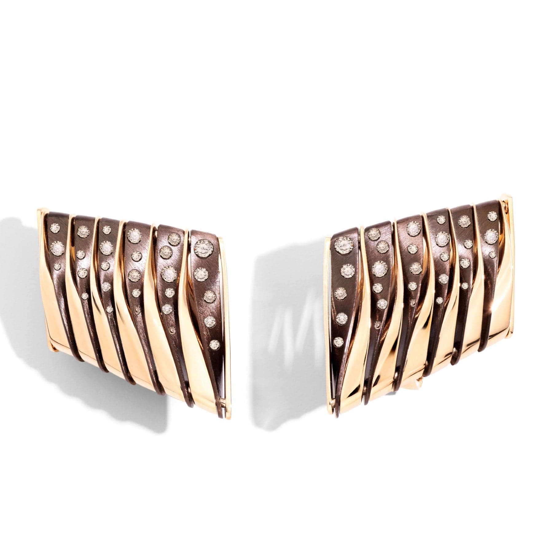 Vhernier 18K Rose Gold Coucher Du Soleil Diamond Earrings
