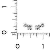 18K White Gold 2 Stone Round Diamond Stud Earrings