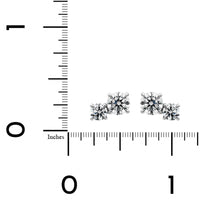 18K White Gold 2 Stone Round Diamond Stud Earrings