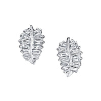 Anita Ko 18K White Gold Small Palm Leaf Stud Earrings
