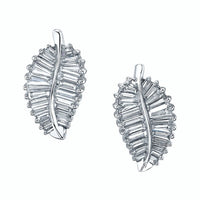 Anita Ko 18K White Gold Palm Leaf Stud Earrings