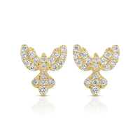 Anita Ko 18K Yellow Gold Pave Set Diamond Falcon Stud Earrings
