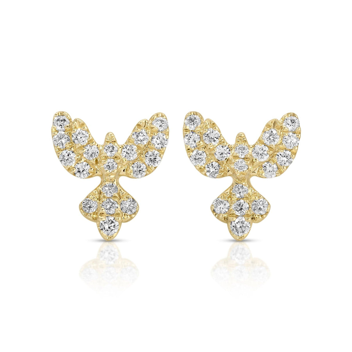 Anita Ko 18K Yellow Gold Pave Set Diamond Falcon Stud Earrings