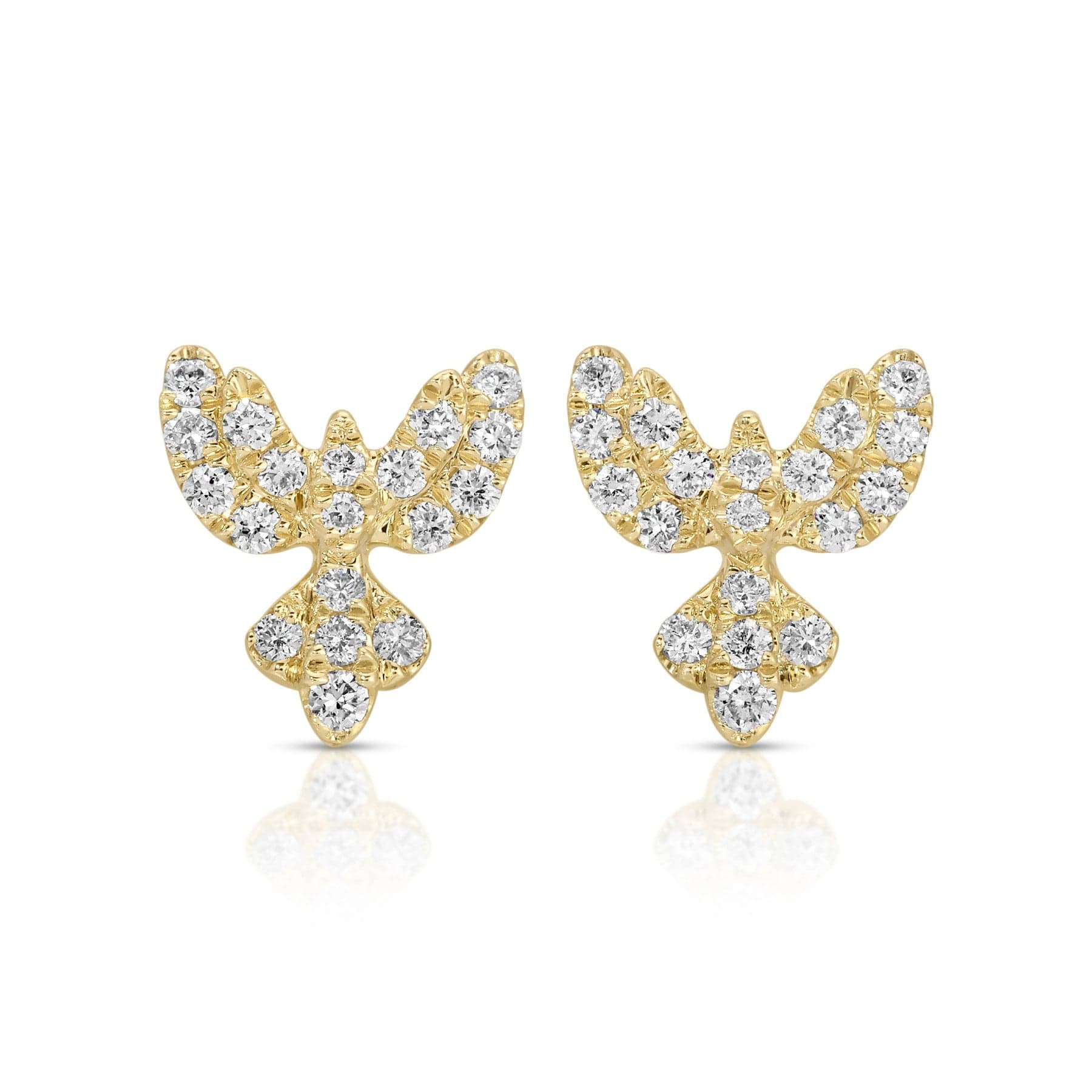 Anita Ko 18K Yellow Gold Pave Set Diamond Falcon Stud Earrings