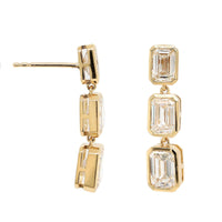 18K Yellow Gold Bezel Set Diamond Drop Earrings