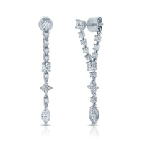 Anita Ko 18K White Gold Round and Marquise Shaped Diamond Vivi Loop Earrings
