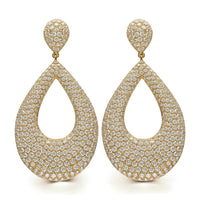 Leo Pizzo 18K Yellow Gold Pave Diamond Tear Drop Earrings