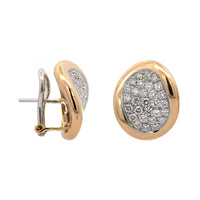 Leo Pizzo 18K Yellow and White Gold Oval Shaped Diamond Stud Earrings