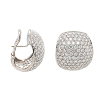 Leo Pizzo 18K White Gold Pave Diamond Large Dome Stud Earrings