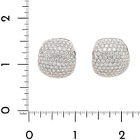 Leo Pizzo 18K White Gold Pave Diamond Large Dome Stud Earrings