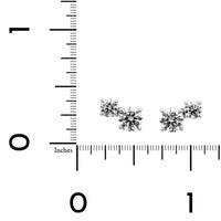 18K White Gold 2 Stone Diamond Stud Earrings