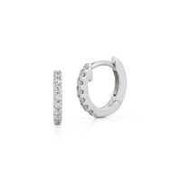 Dana Rebecca 14K White Gold Round Mini Diamond Huggie Earrings