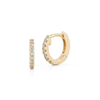 Dana Rebecca 14K Yellow Gold Round Mini Diamond Huggie Earrings