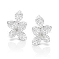 Pasquale Bruni 18K White Gold Diamond Giardini Segreti Leaf Earrings