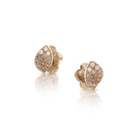 Pasquale Bruni 18K Rose Gold Champagne Diamond Petit Garden Single Leaf Earrings