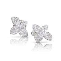 Pasquale Bruni 18K White Gold Diamond Petit Garden Small Flower Earrings