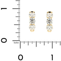 18K Yellow Gold Diamond Huggie Earrings