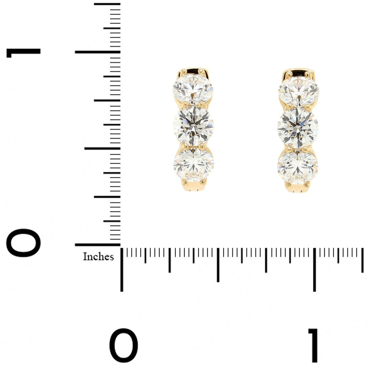 18K Yellow Gold Diamond Huggie Earrings