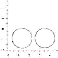 Eclat Jewels 18K White Gold Twisted Diamond Hoop Earrings