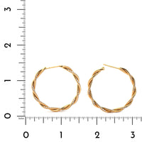 Eclat Jewels 18K Yellow Gold Twisted Diamond Hoop Earrings