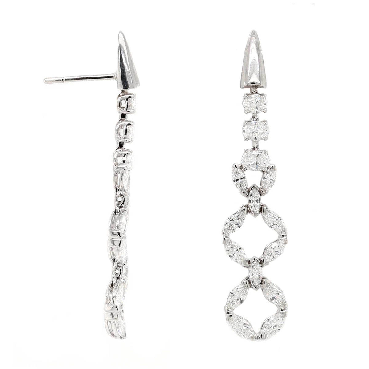 Etho Maria 18K White Gold Multi Shaped Diamond Drop Earrings