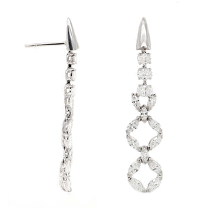 Etho Maria 18K White Gold Multi Shaped Diamond Drop Earrings