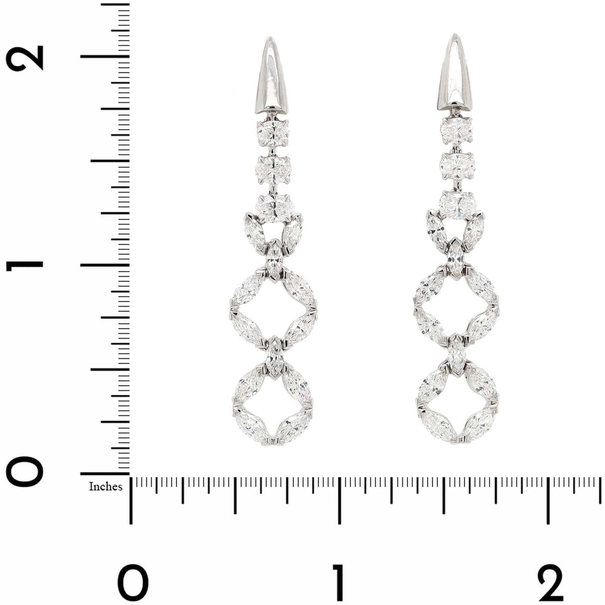 Etho Maria 18K White Gold Multi Shaped Diamond Drop Earrings