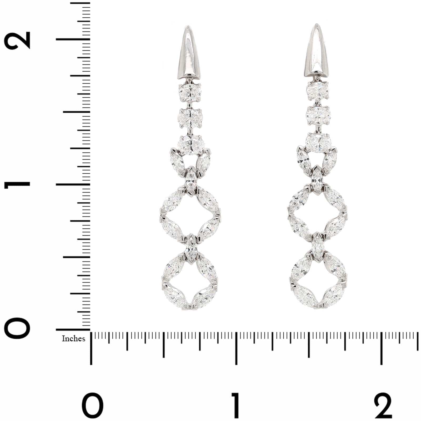 Etho Maria 18K White Gold Multi Shaped Diamond Drop Earrings
