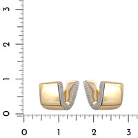 Vhernier 18K White Gold Pave Set Diamond Tonneau Earrings