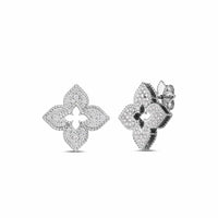 Roberto Coin 18K White Gold Venetian Princess Pave Diamond Stud Earrings