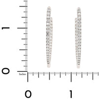 18K White Gold Diamond Marquise Shaped Hoop Earrings