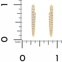 18K Yellow Gold Diamond Marquise Shaped Hoop Earrings