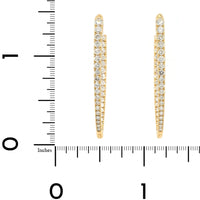 18K Yellow Gold Diamond Marquise Shaped Hoop Earrings