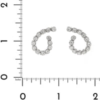 18K White Gold Diamond Twisted Hoop Earrings