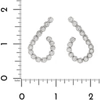 18K White Gold 2CTW Diamond Twisted Hoop Earrings