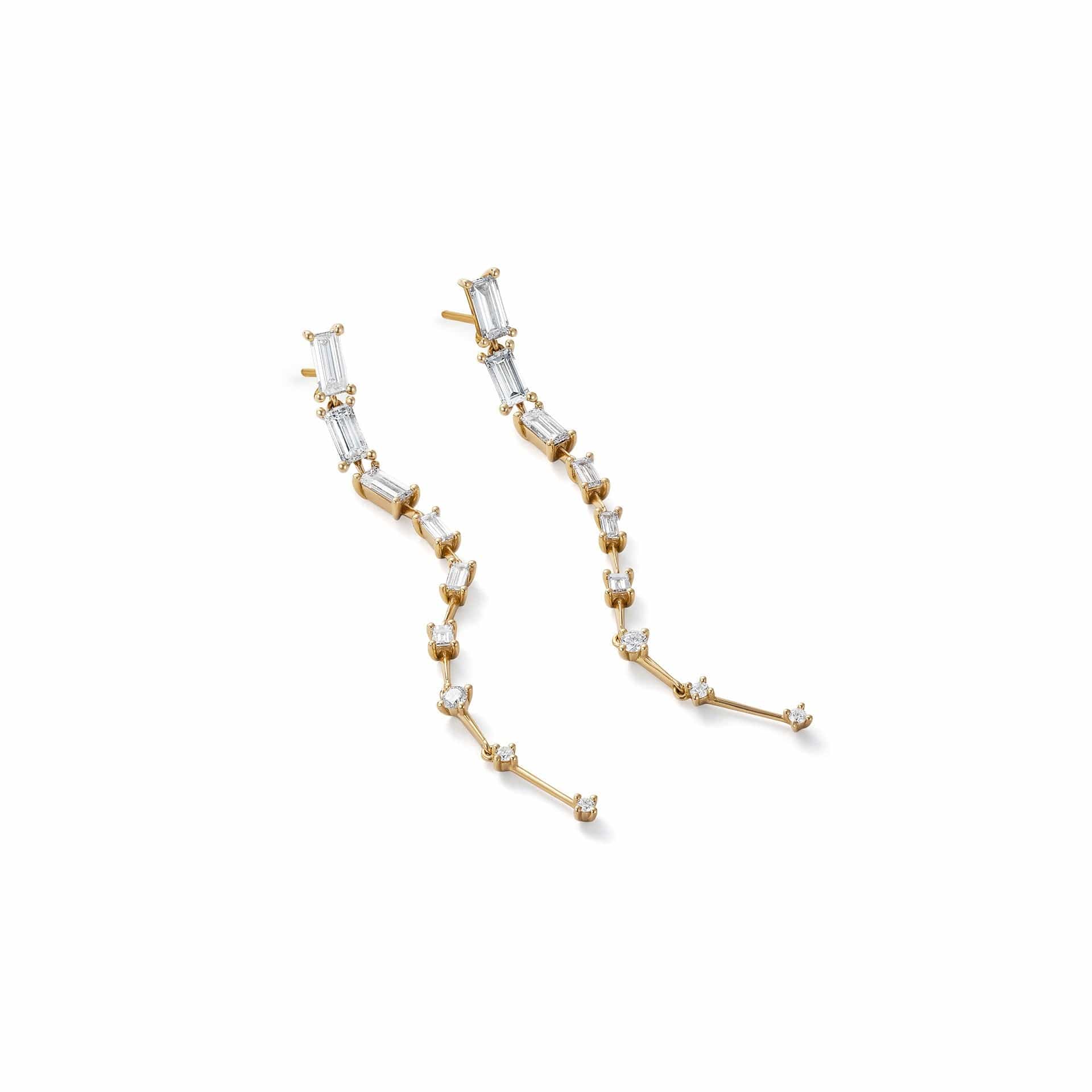 Fernando Jorge 18K Yellow Gold Baguette Diamond Ascent Drop Earrings