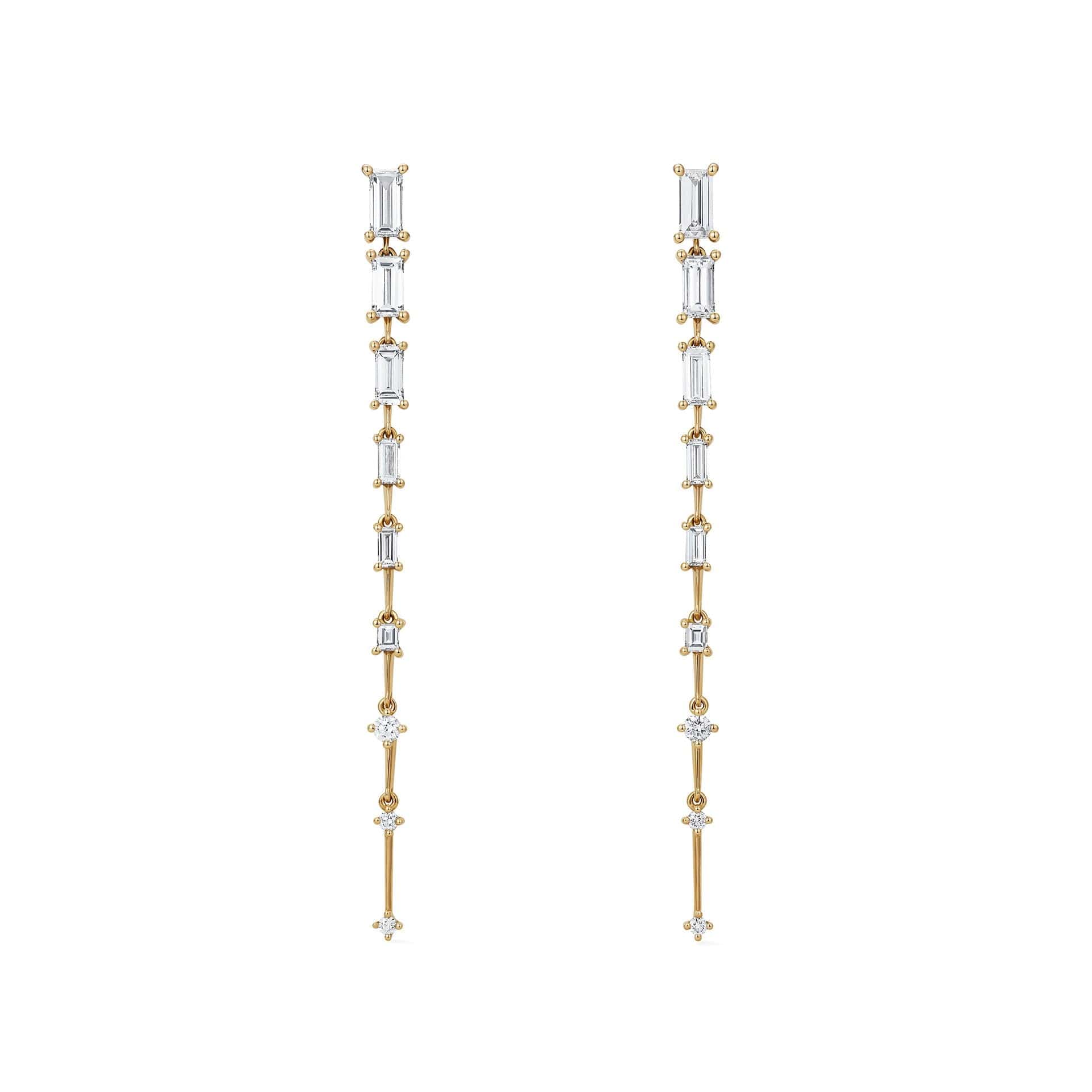 Fernando Jorge 18K Yellow Gold Baguette Diamond Ascent Drop Earrings
